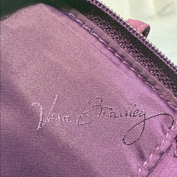 Vera Bradley Purple Quilted Wristlet and key charm - Picture 11 of 12